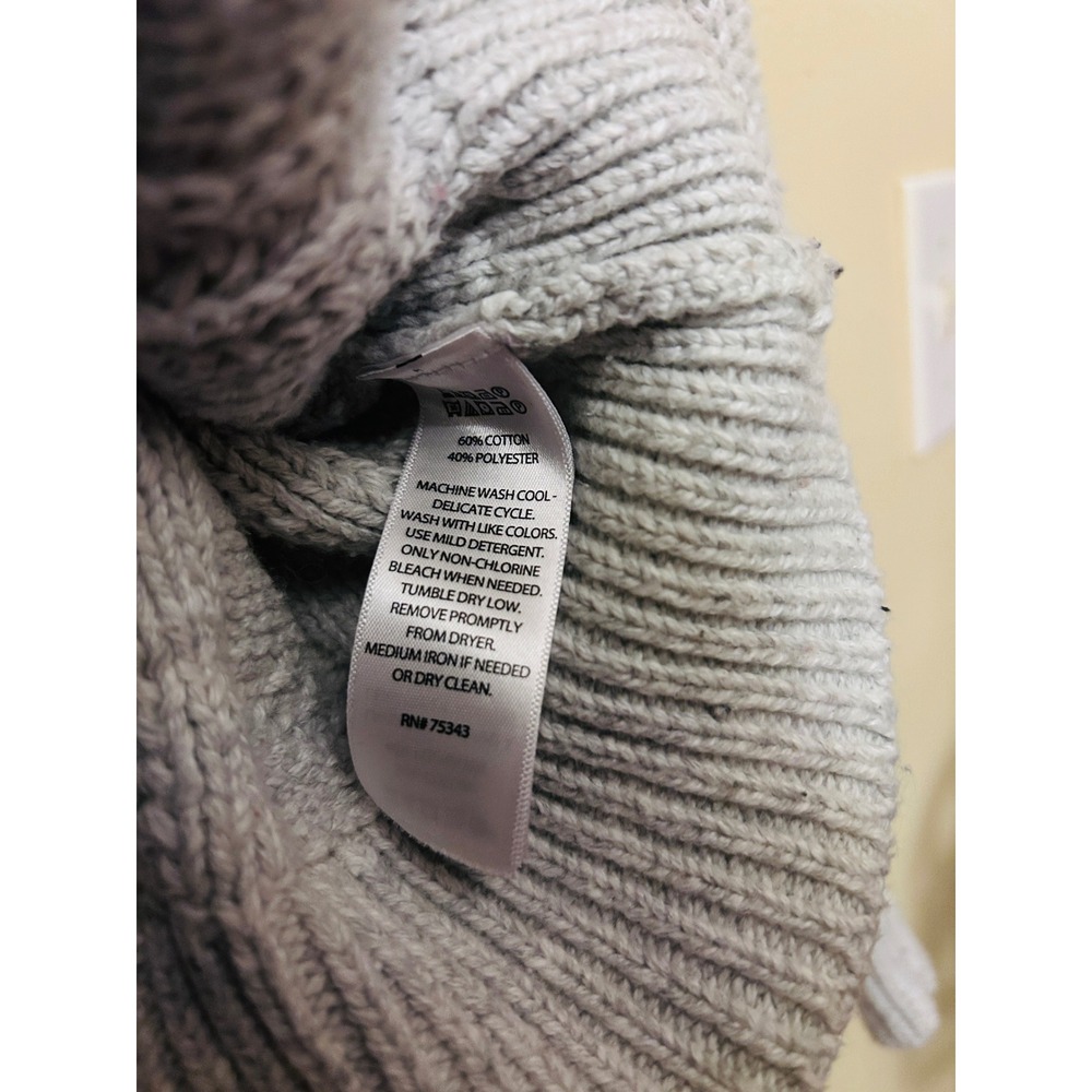 Cupcakes Cashmere Cable Knit Cardigan Women Large Gray  V-Neck Button Front - Picture 6 of 9